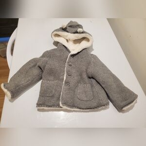 Carter's 18 Month Cream Sherpa-Lined Hooded Knit Baby Jacket